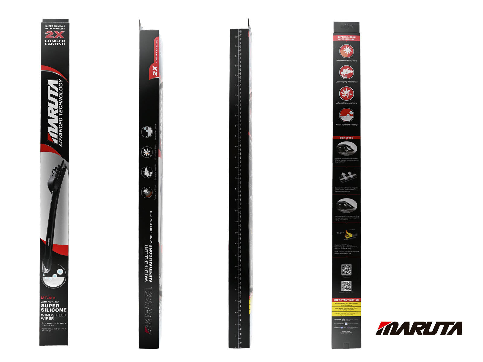 MARUTA Lotus Perl-Effekt Scheibenwischer SET 600 mm / 550 mm - universal - vorne, Aero-dynamik optimierte Wischerblätter aus exklusiver Silikon / Gummimischung (made in Japan) - Bild 9