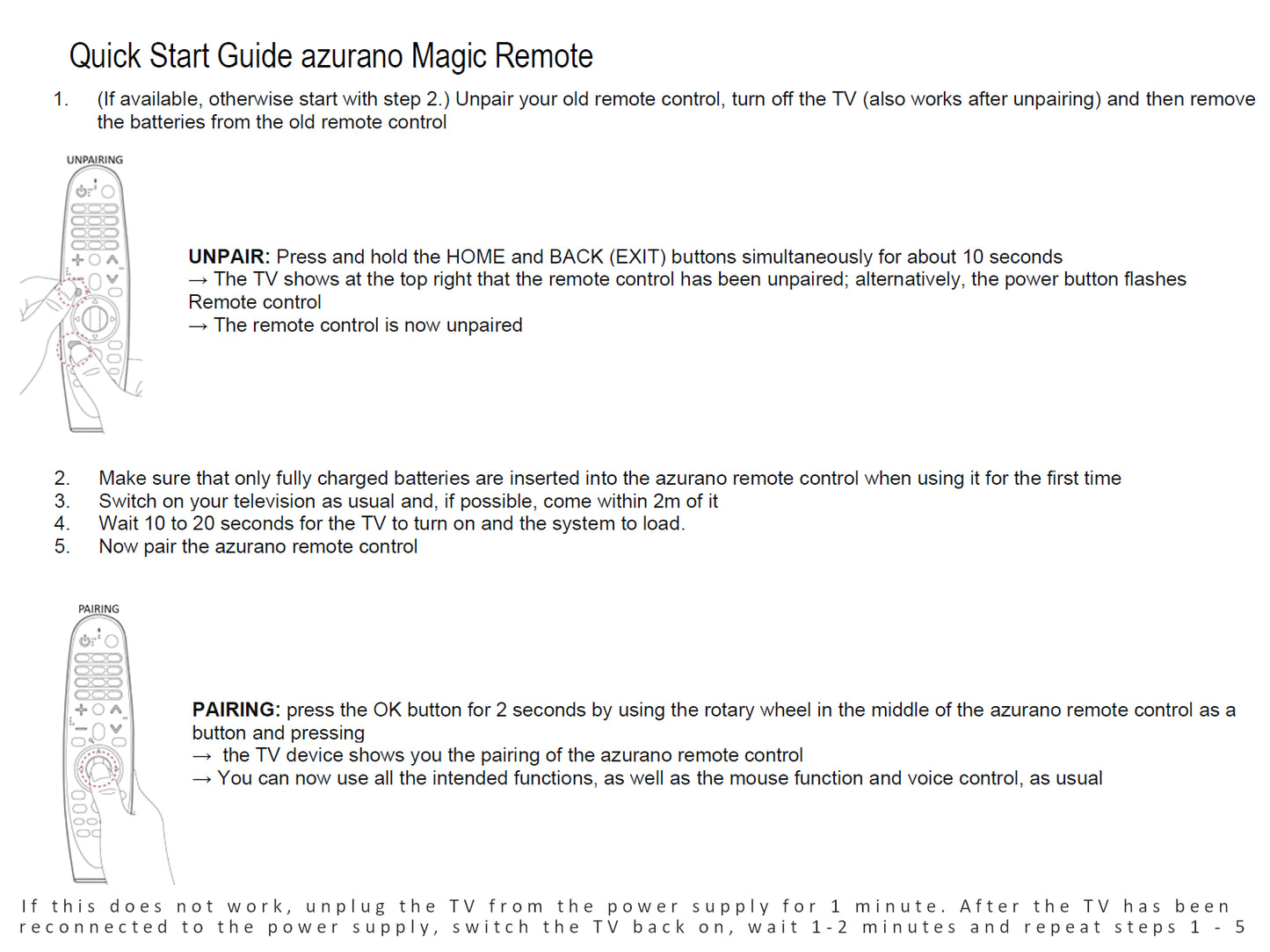 azurano Fernbedienung Magic Remote AN-MR19BA, AKB75635301 für 2019 LG Smart TV mit Sprachsteuerung, Mausfunktion, Direktasten für Netflix, für Prime , für Rakuten-TV (Movies) - Bild 9
